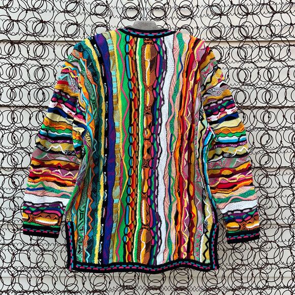 Coogi Australia Primary Color Abstract Weave Tunic Sweater Bold MEDIUM - Picture 5 of 12